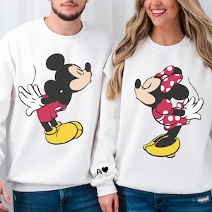 Custom Lover Mickey and Minnie Sweatshirt, Valentine Gift Hoodie, Disney Couple Disney Matching Sweater, Disney Lover Valentines Day Sweater