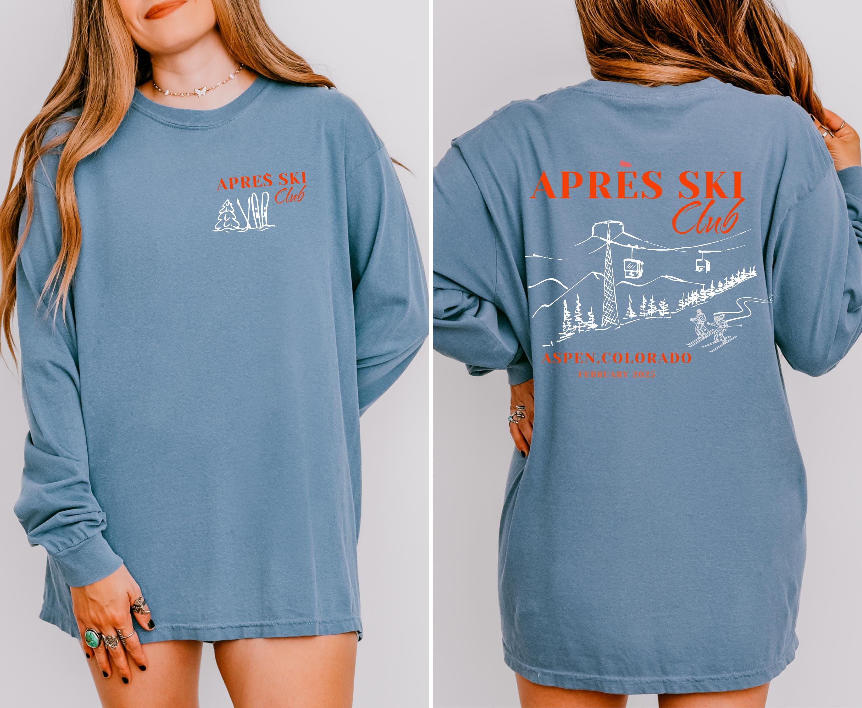 Apres Ski Social Club Shirt | Comfort Colors Custom Location Winter ...