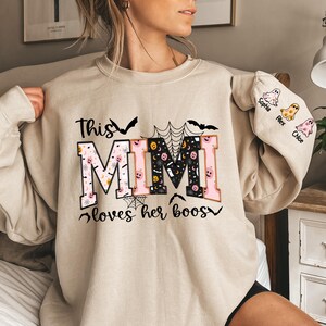 Custom Mimi Halloween Sweatshirt With Name, This Mimi Loves Her Boos Sweatshirt, Spooky Mimi Sweatshirt, Halloween Shirt Gift For Mimi