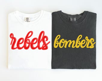 Custom Mascot Shirts, Mascot Team Tee, Back to School Shirt, Retro Mascot Shirt, School Spirit Shirt, Personalized School Team Name Tee