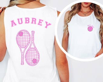 Personalized Tennis Club Tank Top, Custom Tennis Team Top, Matching Team Shirt for Tennis Player, Tennis Player Gift, Tennis Lover Coach Tee