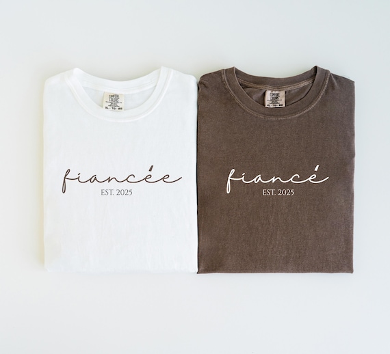 Custom Fiance and Fiancee Shirts, Comfort Colors Engagement Shirt, Future Mr. and Mrs., Engagement Gift, Fiance Shirt, Gift for Fiancee