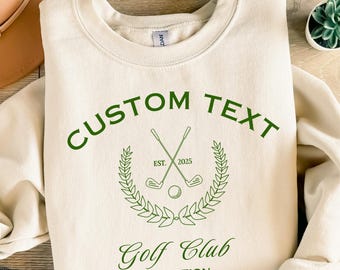 Felpa da golf personalizzata con nome e posizione del club personalizzati, abbigliamento da golf, maglioni per viaggi di golf