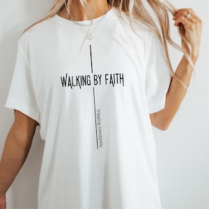Walking By Faith Tripping Constantly Comfort Colors® T-shirt, Christian Bible Verse Graphic Tee, Religious Apparel, Faith Shirt
