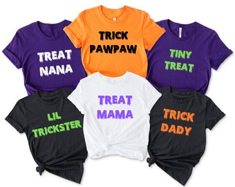 Camisetas familiares de Halloween a juego, camiseta de Halloween grupal, camisetas de Halloween a juego, camiseta de mamá, papá, bebé y niño pequeño, camiseta de fiesta de Halloween para niños