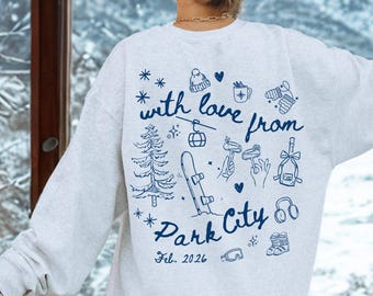 Bachelorette Sweatshirt, Winter Bachelorette Party Crewneck, With Love from Bachelorette Weekend Sweater, Custom Ski Trip Sweatshirt