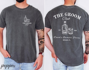 Bachelor Party Shirts, Comfort Colors Groomsmen Shirt Gift, Personalized The Groom Club Shirt, Whiskey Bachelor Shirt, Groom Crew Shirt