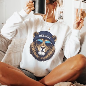 Detroit Football Sweatshirt Lions Crewneck Sublimated NFL Game Day Shirt  Unisex Football Fan Apparel Fall Tailgate Gear Shirt