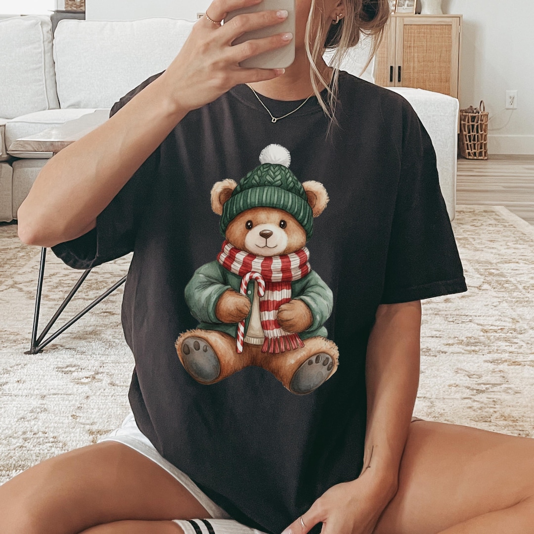 Teddy Bear T-shirt, Comfort Colors Watercolor Bear Shirt, Preppy ...