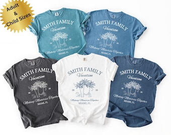 Benutzerdefinierte Familienurlaub 2026 Shirts, Erinnerungen zusammen machen Familie Passendes Tshirt, Sommer Familie T-Shirt, personalisierte Familie Strand Reise Shirt