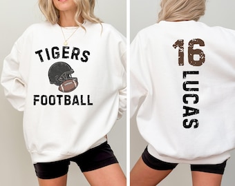 Custom Football Sweatshirt, Personalized Football Shirt, Game Day Football Shirts, Jersey Number Football Sweatshirt, Football Unisex Hoodie