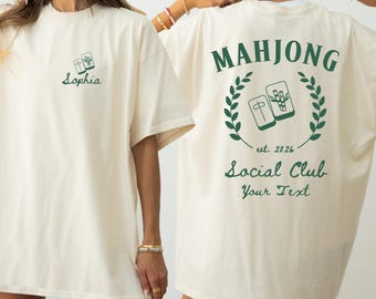Custom Mahjong Social Club Shirt Filipina Mom Dad Tee Mahjong Gift Personalized Mahjong Hoodie Gift for Mahj Lover Mahjong Social Club