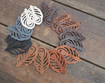 Leather Earrings-Leather Leaf Earrings-2.5” Pre-Cut Earrings-Diy Craft Supplies- Tropical Leaf Shape