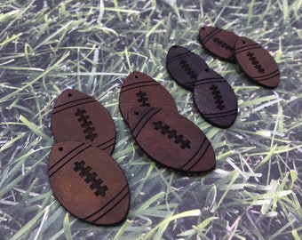 Football Leather Earrings- 2 sizes available and ready to ship! Handmade Genuine Leather - pre cut shapes