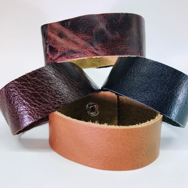 1 inch Wide Leather Cuff / Bracelet Blanks. Single or Wholesale Pack