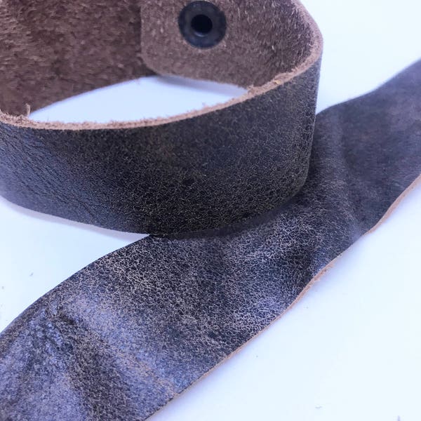 Wholesale Leather Cuff Blank 1 inch Distressed Brown