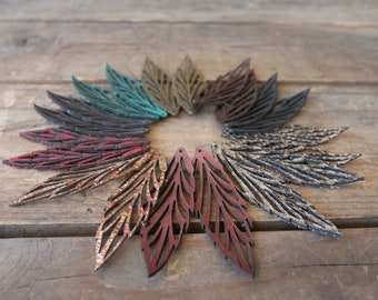 Leather Earrings-Leather Leaf Earrings-Rustic Boho Chic  - 2.75"- 5” Pre-Cut Earrings-Diy Craft Supplies- Tropical Leaf Shape