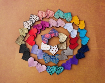 Heart Leather Earrings-Leather Earrings- Rustic Boho Chic -1" Pre-Cut Earrings-Diy Craft Supplies