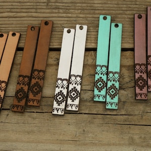 Thin Tribal Leather Earrings-Hippie-Rustic Boho Chic- 2&quot;  Pre-Cut Earrings-Diy Craft Supplies