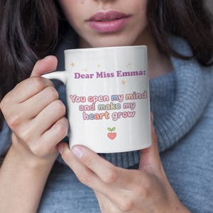 Personalized Teacher Mug - Teacher Gift, Teacher Appreciation Gift, Back to School Gift, Heart Bloom Cup