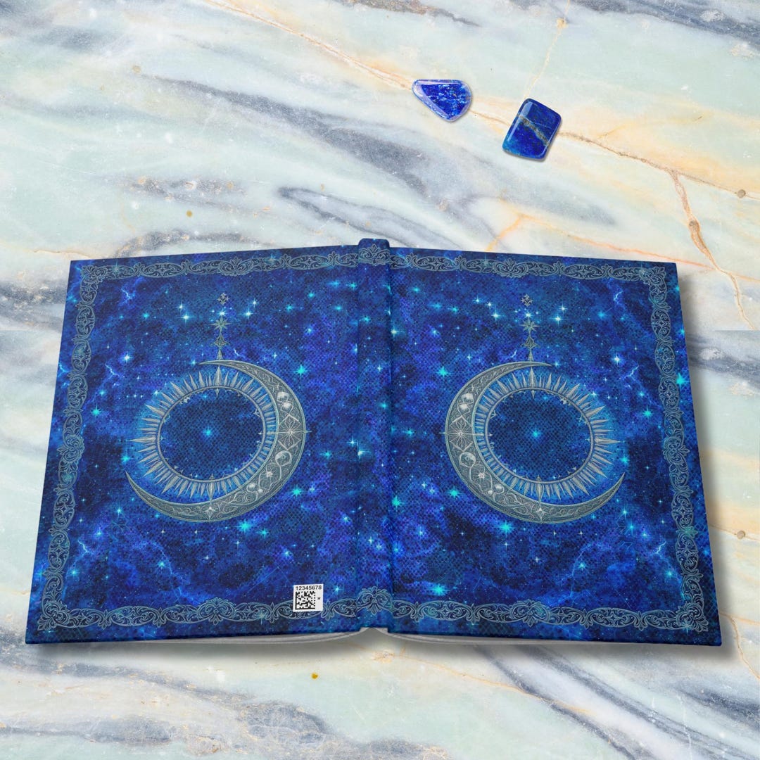 Crescent Moon & Sun Celestial Notebook, Mystic Hardcover Journal - Etsy