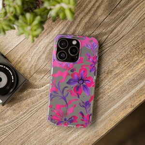 iPhone-hoesje met bloemenmotief, levendig bloemenontwerp, flexibele hoesjes voor vrouwen, cadeaus voor haar, trendy telefoonaccessoires