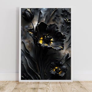 Poster + Postkarte: 3D Tulpen Poster | Digitale Wandkunst | Blumen Poster Druckvorlage | Wanddeko | Digitaler Download | Wandbild
