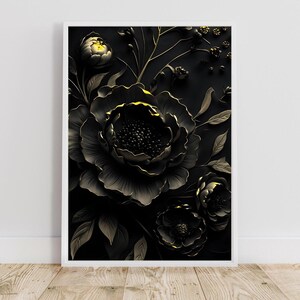 Poster + Postkarte: 3D Pfingstrosen Poster | Digitale Wandkunst | Blumen Poster Druckvorlage | Wanddeko | Digitaler Download | Wandbild
