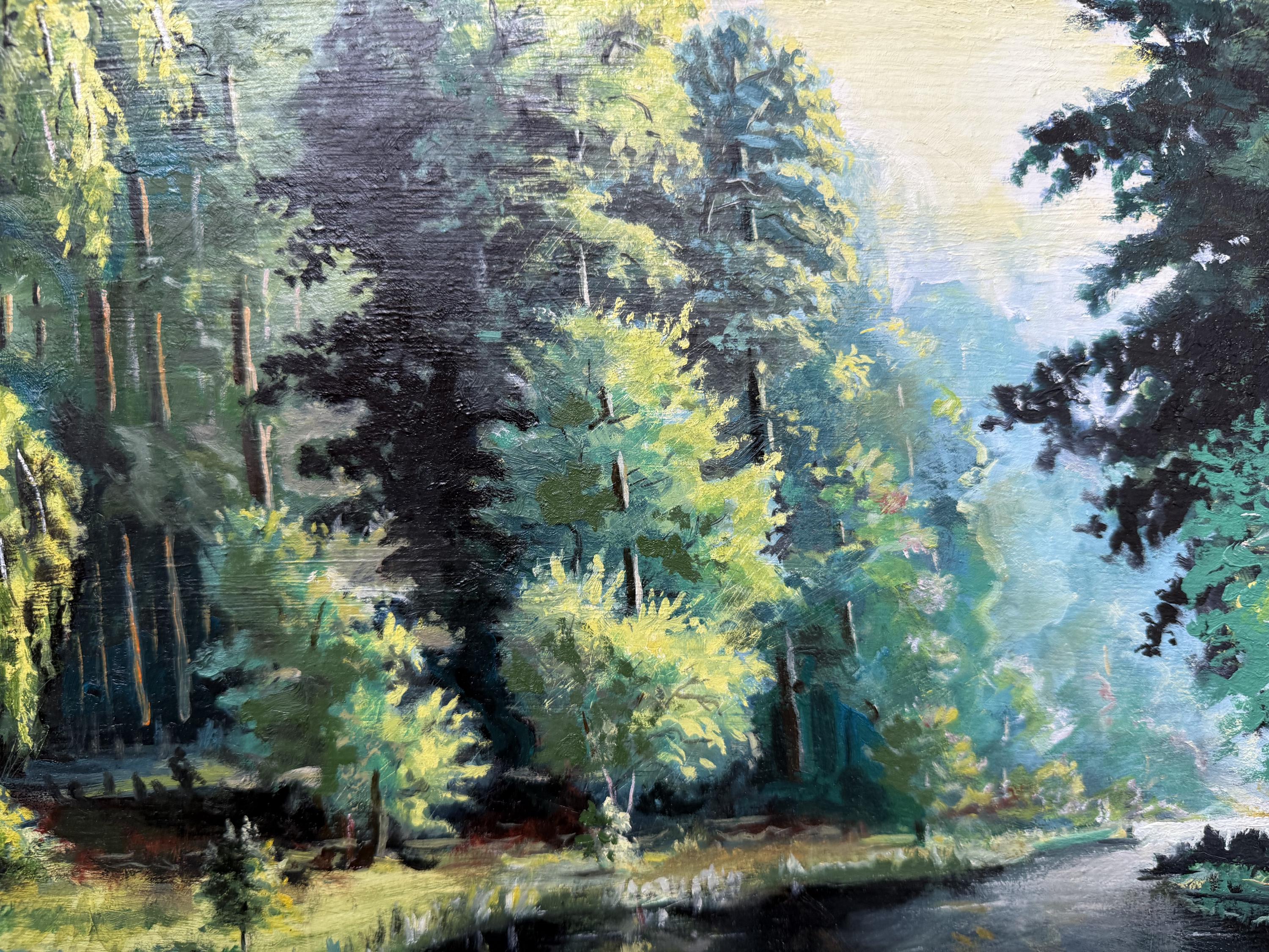 Forest by the River | Original Oil Painting | Peaceful Nature Landscape ...