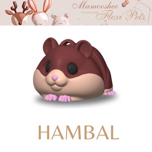 Jouet flexible Hamster Hambal - Joli jouet flexible ou porte-clés imprimé en 3D, cadeau parfait pour les amoureux des animaux et les collectionneurs