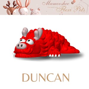 Flexi Baby Dragon Duncan - Giocattolo articolato a forma di drago stampato in 3D, regalo perfetto per gli amanti dei draghi e i collezionisti