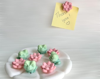 Magnets Frog and Water Lilies | Fridge Magnet | STL File for 3d Print