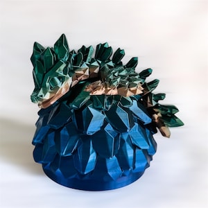 Bebé dragón de cristal / Impresión 3D de dragón flexible / Huevo / STL