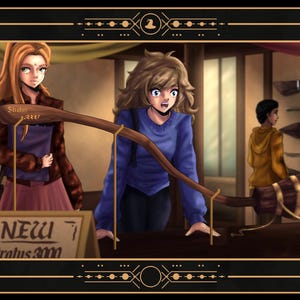 "Echoes of Velmora ""Magische Postkarten-Kollektion""." Besen-Einkauf
