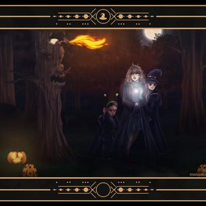 "Echoes of Velmora ""Magische Postkarten-Kollektion""." Eine Halloween Nacht