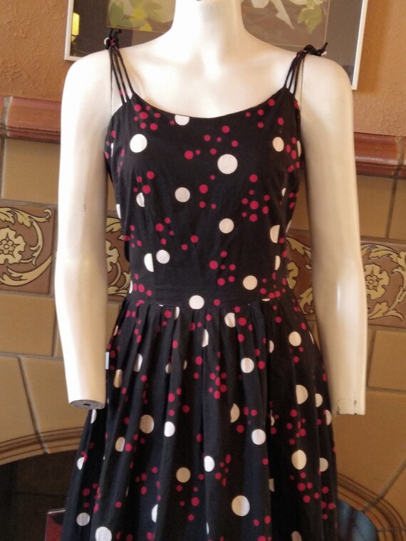 L 1950s Polka Dot Sun Dress