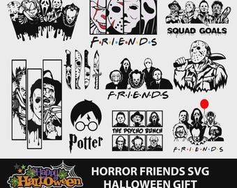 Horror Halloween SVG Bundle,  Horror Friends svg, Halloween svg Cricut , Cut file, Horror characters svg