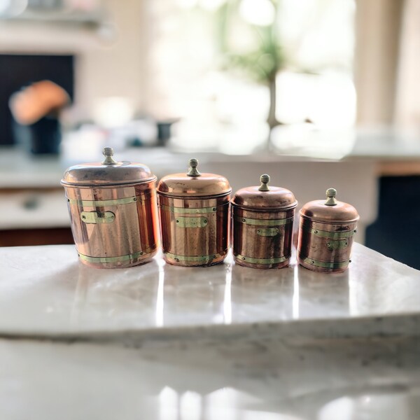Vintage Copper Canister Set