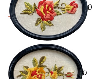 Embroidered Flower Wall Hangings