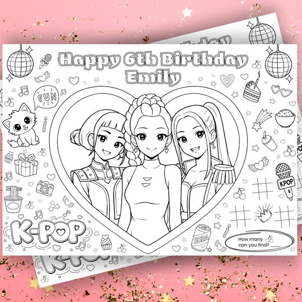 Birthday Coloring Pages - Etsy