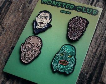 MONSTER CLUB, classic monster pin collection pack 1 - PIN pack!