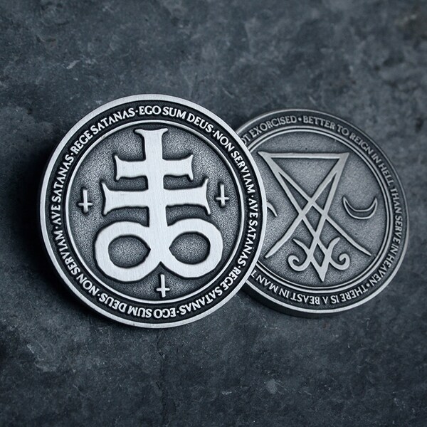 Lucifer seal, Leviathan cross - collectible divination flip COIN