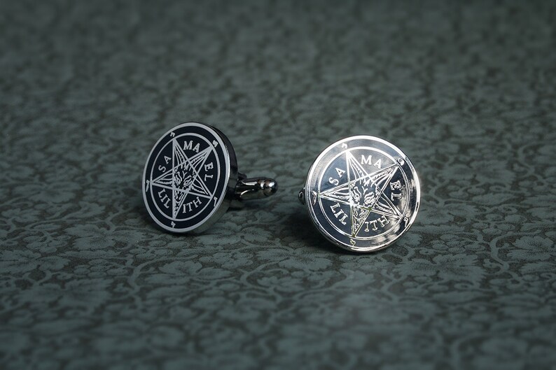 Cufflinks Pentagram Baphomet Samael and Lilith