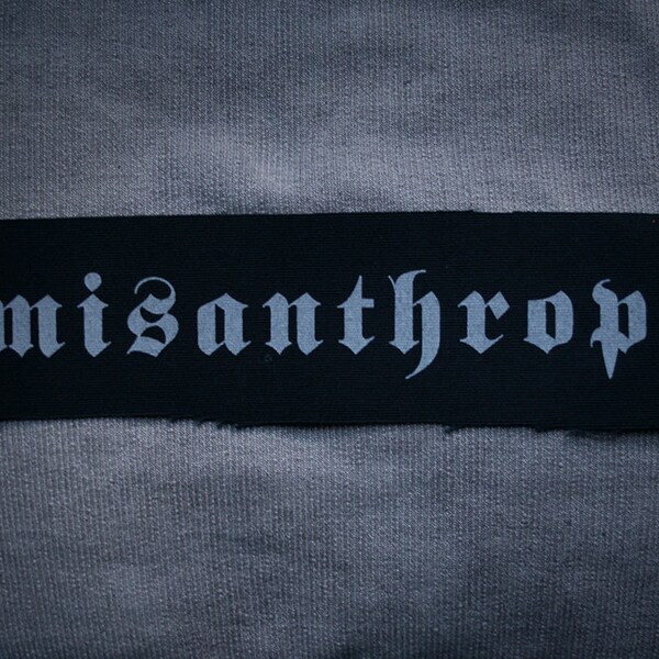 Misanthrope, LARGE version - screen printed PATCH