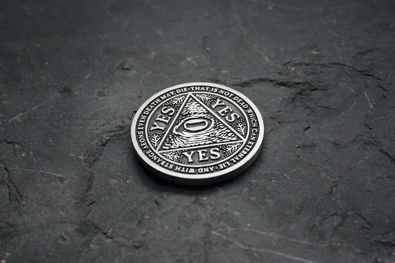 YES or NO Lovecraft coin collectible divination flip COIN Etsy YES or NO Lovecraft coin collectible divination flip COIN Etsy