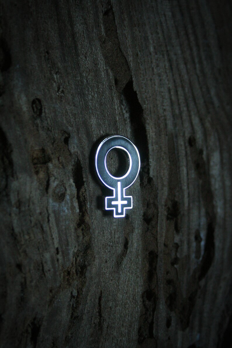 Female Symbol With Upside Down Cross PIN Etsy