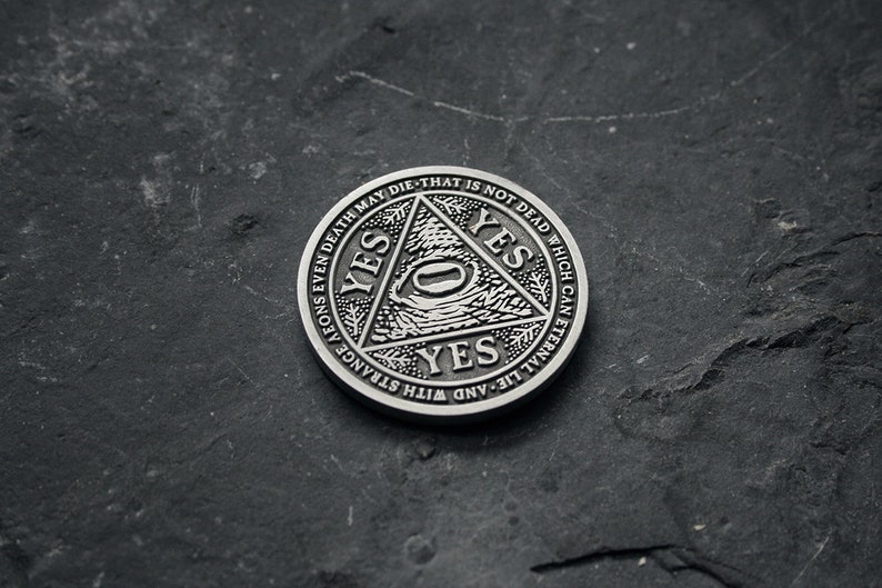 YES or NO Lovecraft Coin Collectible Divination Flip COIN Etsy YES or NO Lovecraft Coin Collectible Divination Flip COIN Etsy