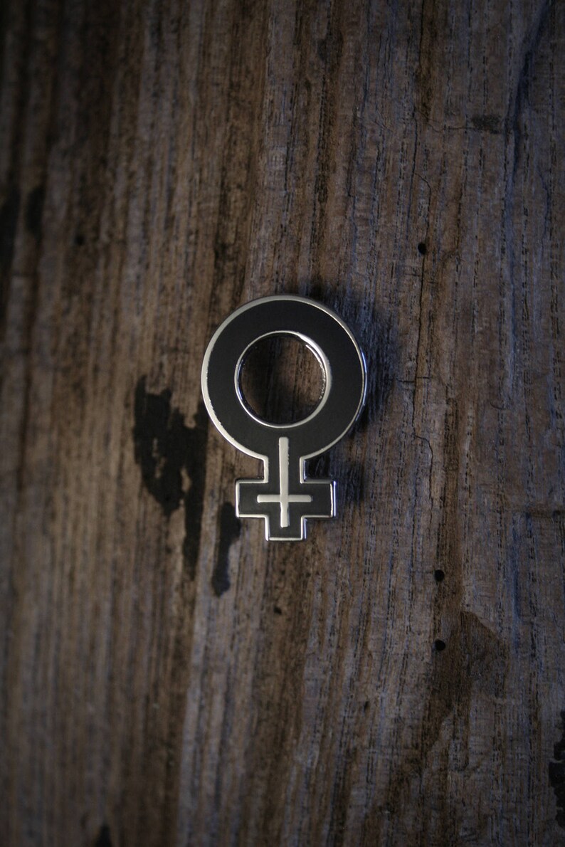 Female Symbol With Upside Down Cross PIN Etsy