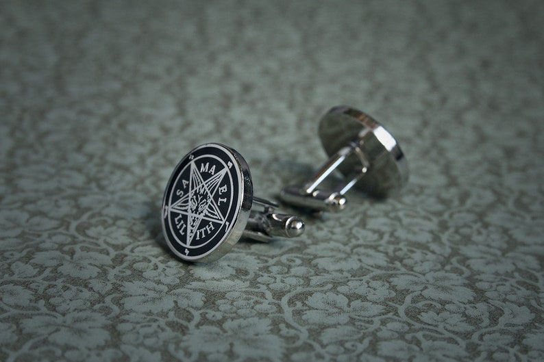 Cufflinks Pentagram Baphomet Samael and Lilith