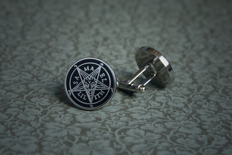Cufflinks Pentagram Baphomet Samael and Lilith
